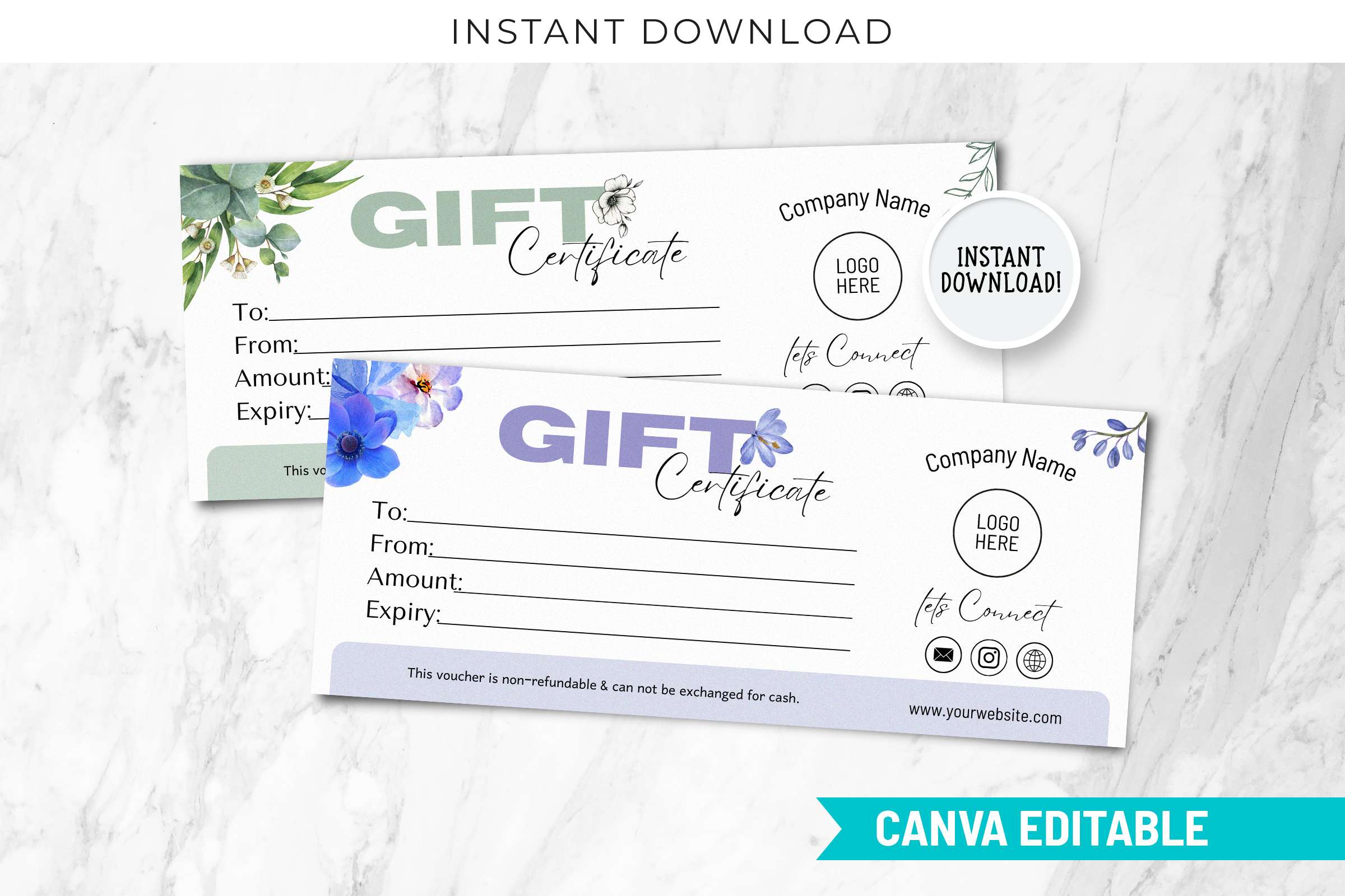 Editable Floral Gift Certificate Feature Images 1 Editable floral gift certificate template