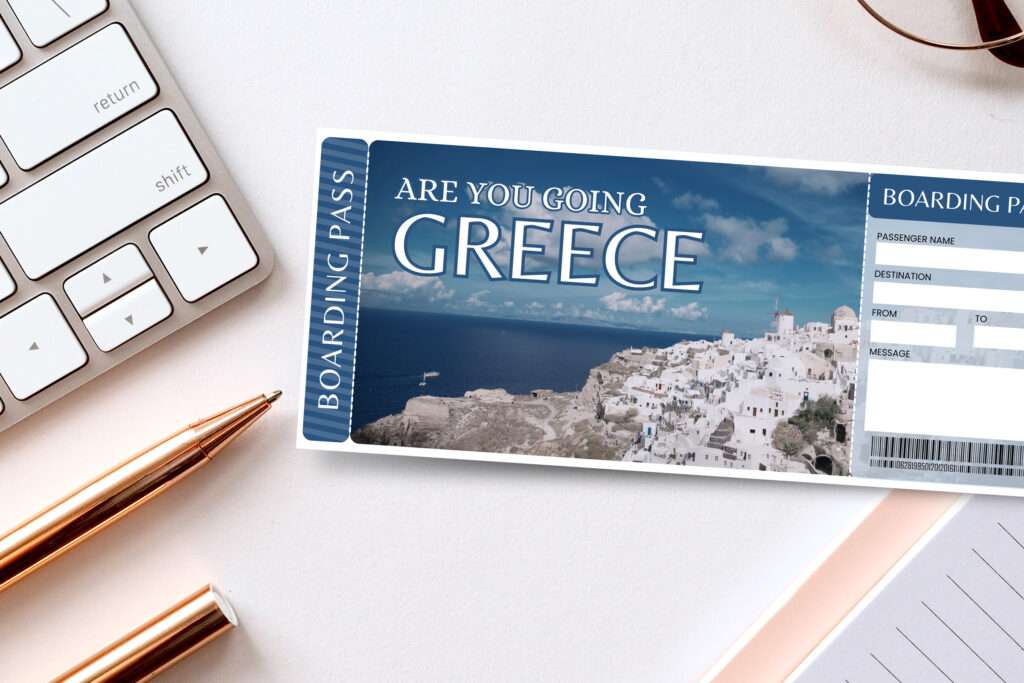 GREECE Surprise Trip Gift Ticket GREECE Surprise Trip Gift Ticket