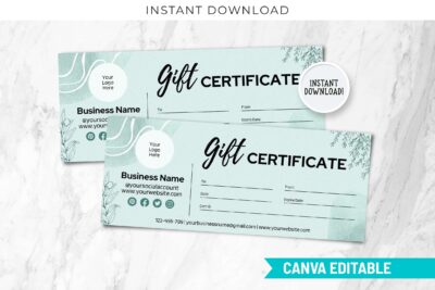 Editable Gift Certificate Template