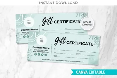 Editable Gift Certificate Template