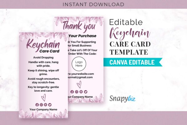 Editable Keychain Care Card Template Cc 41 Feature Images 1 Editable keychain care card template - image 2