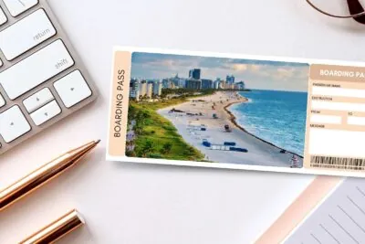 Miami Boarding Pass Editable Template