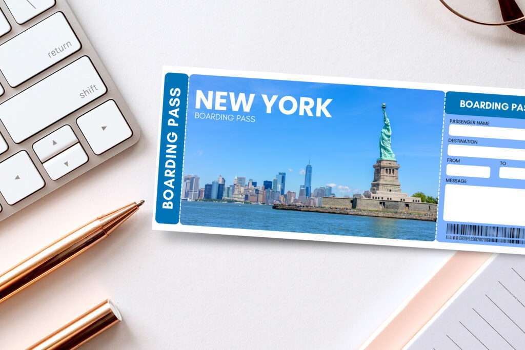 Editable New York Boarding Pass Template Editable New York Boarding Pass Template