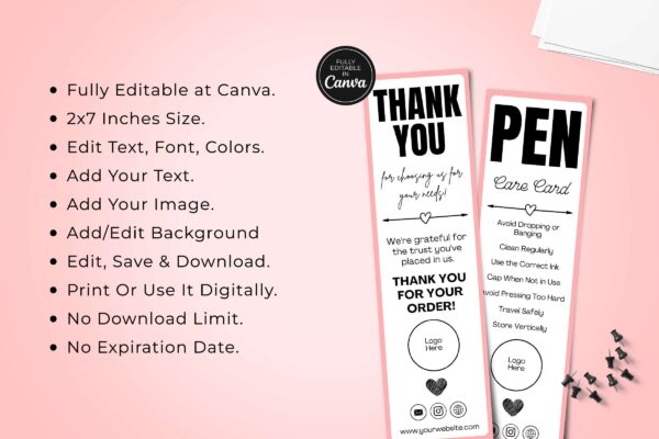 Editable Pen Care Card Template Cc 91 Feature Image 7 Editable pen care card template - image 8