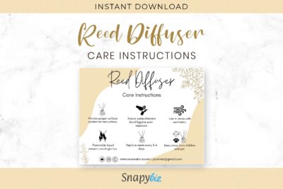 Editable Reed Diffuser Care Instructions