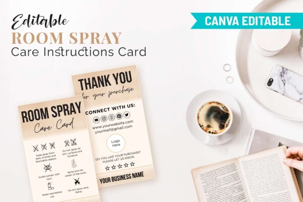 Editable Room Spray Care Instructions Card Feature Images 9 Editable room spray care instructions card - image 10