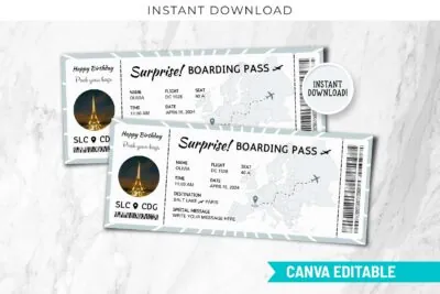 Boarding Pass Canva Template