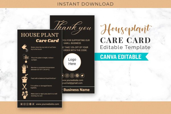 Houseplant Care Card Editable Template Feature Images 1 Houseplant care card editable template - image 2