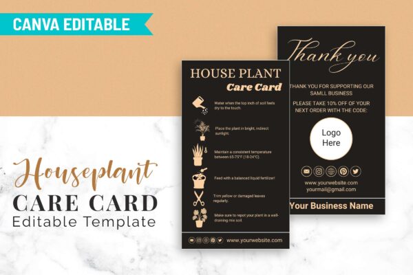 Houseplant Care Card Editable Template Feature Images 2 Houseplant care card editable template - image 3