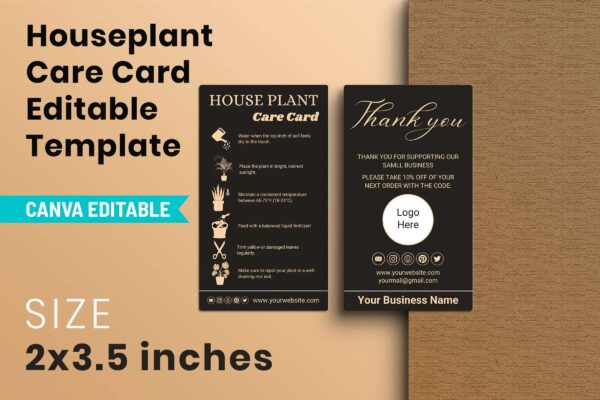 Houseplant Care Card Editable Template Feature Images 6 Houseplant care card editable template - image 7