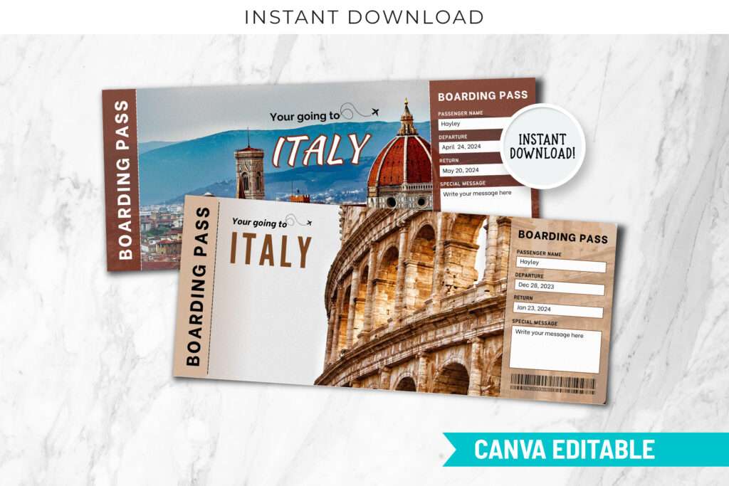 ITALY Surprise Trip Gift Ticket ITALY Surprise Trip Gift Ticket