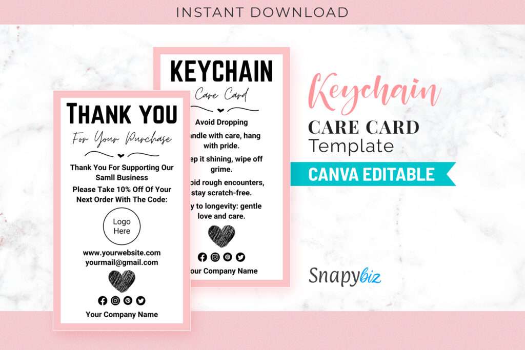 Keychain Care Card Instructions Template Keychain Care Card Instructions Template