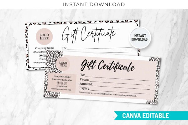 Leopard Gift Certificate Feature Images 1 Leopard gift certificate template - image 2
