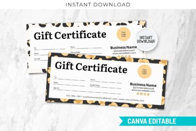 Leopard Editable Gift Certificate Template