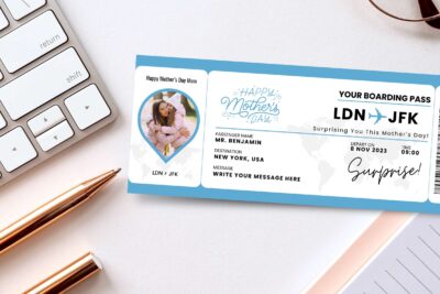 MOTHERS DAY Boarding Ticket Template