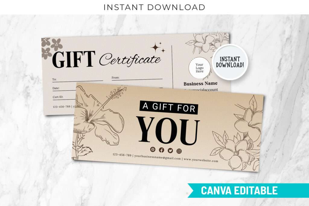 Modern Gift Certificate Canva Template Modern Gift Certificate Canva Template