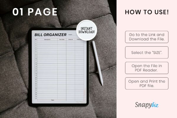 Monthly bill organizer spreadsheet - image 5