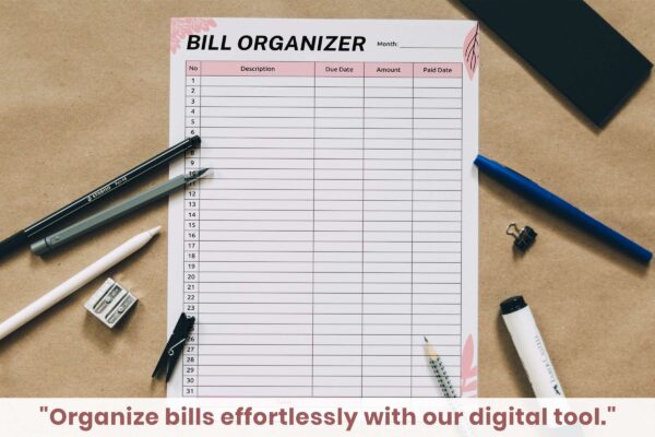 Monthly bill organizer spreadsheet - image 6