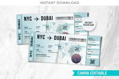 New York Boarding Pass Template