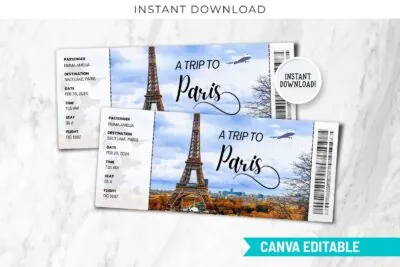 Paris Boarding Pass Template