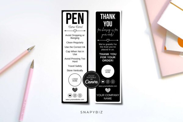 Pen Care Card Template Feature Image 1 Pen care card template - image 2