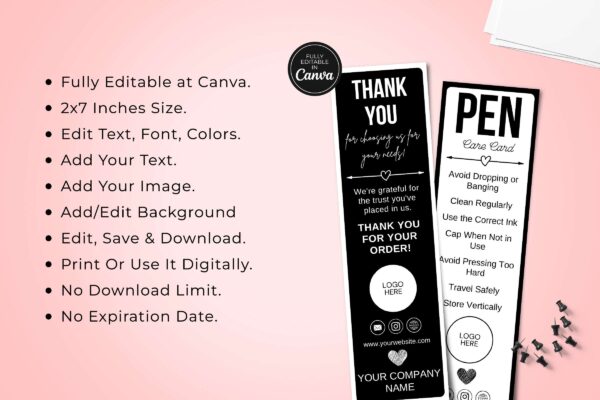 Pen Care Card Template Feature Image 7 Pen care card template - image 8