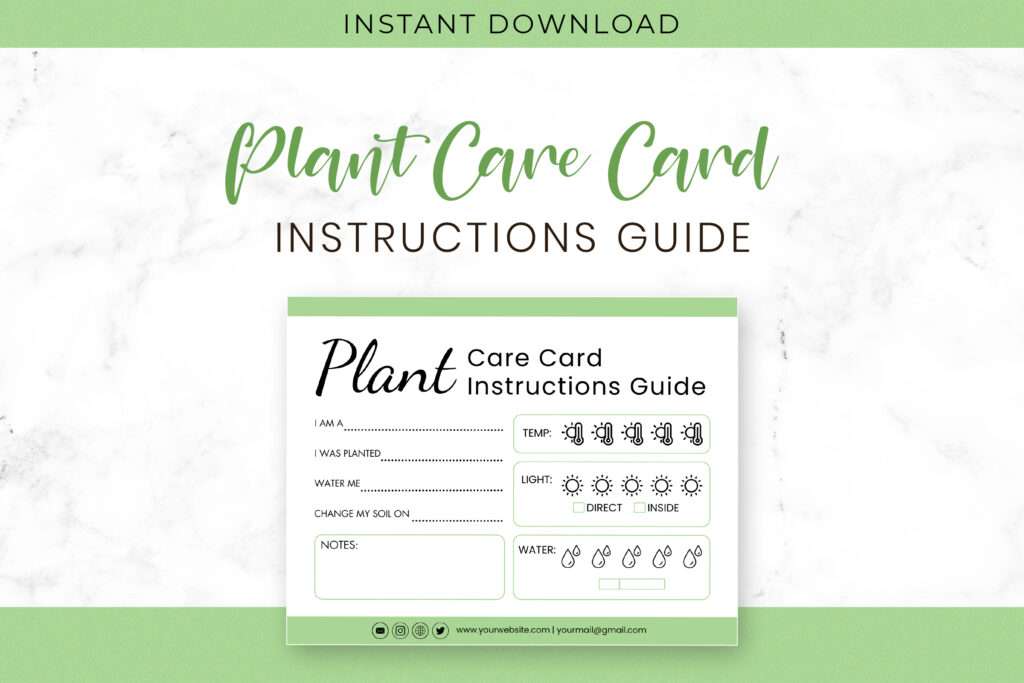 Editable Plant Care Card Template Editable Plant Care Card Template