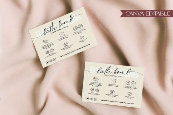 Printable Bath Bomb Care Instructions Feature Images 3 Editable bath bomb care card - image 4
