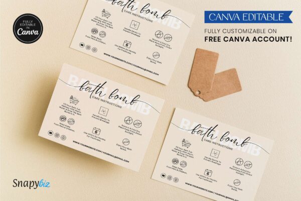 Printable Bath Bomb Care Instructions Feature Images 8 Editable bath bomb care card - image 9