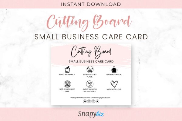 Printable Cutting Board Small Business Care Card Feature Images 1 Cutting board small business care card - image 2