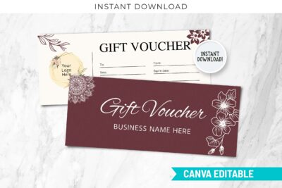 Gift Voucher Editable Canva Certificate