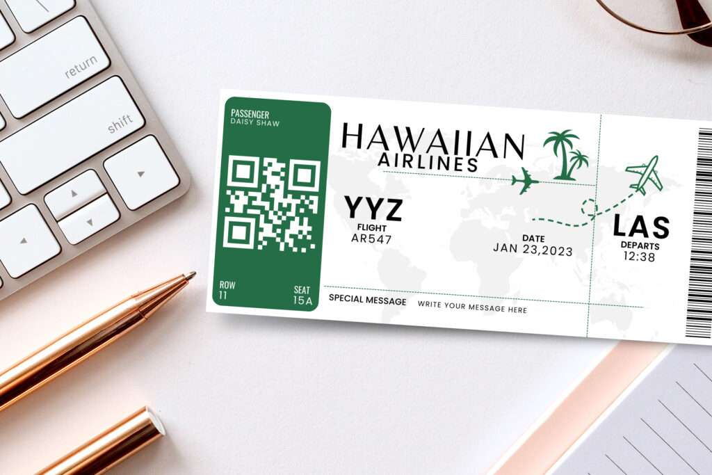 Hawaii Boarding Pass Invitation