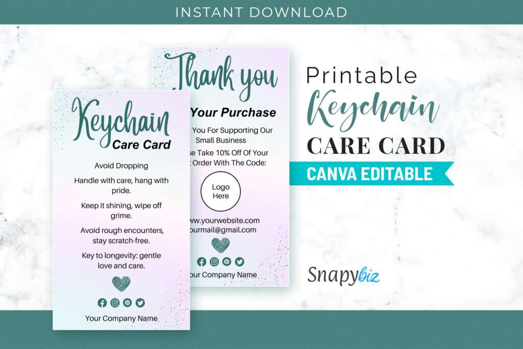 Printable Keychain Care Card Printable Keychain Care Card
