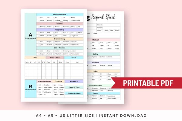 Printable nursing report sheet pdf - image 3