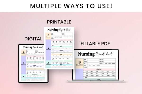Printable Nursing Report Sheet PDF | SnapyBiz