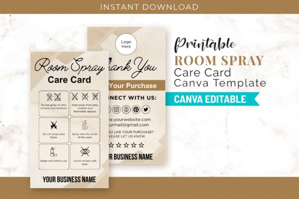 Printable Room Spray Care Card Canva Template Feature Images 1 Printable room spray care card template - image 2