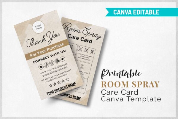 Printable Room Spray Care Card Canva Template Feature Images 10 Printable room spray care card template - image 11