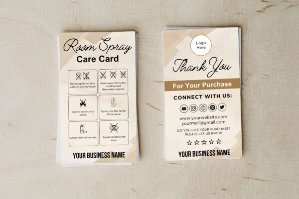 Printable Room Spray Care Card Canva Template Feature Images 3 Printable room spray care card template - image 4