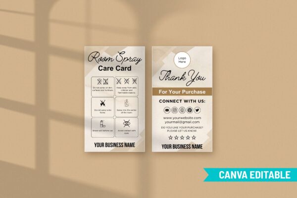 Printable Room Spray Care Card Canva Template Feature Images 4 Printable room spray care card template - image 5
