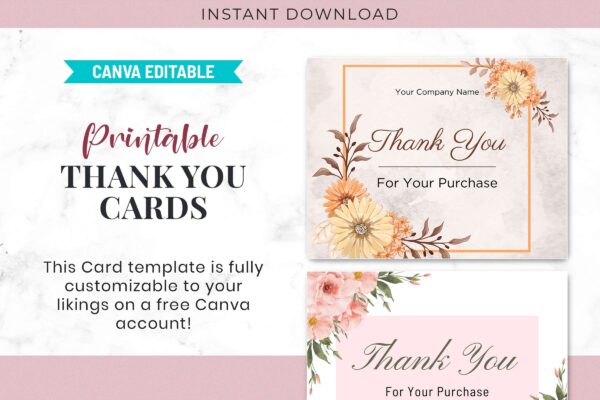 Printable Thank You Cards Feature Images 4 Thank you cards printable canva - image 5