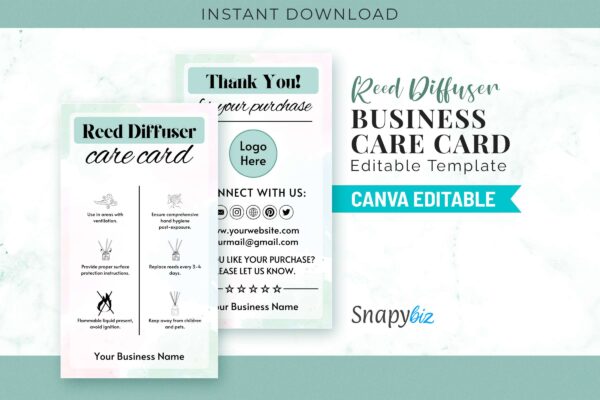 Reed Diffuser Business Care Card Editable Template Cc 55 Feature Images 1 Reed diffuser business care card editable template - image 2