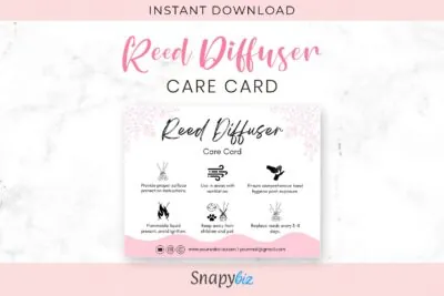 Reed Diffuser Care Card Canva Template