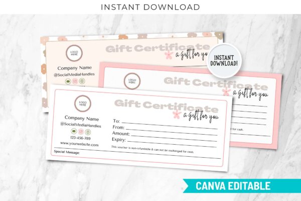 Retro gift certificate template - image 2