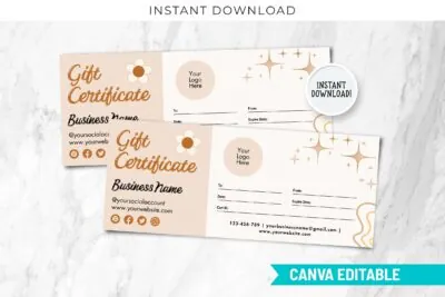 Retro Holiday Gift Certificate Canva Template