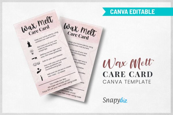 Wax Melt Care Card Canva Template Feature Images 10 Wax melt care card canva template - image 11