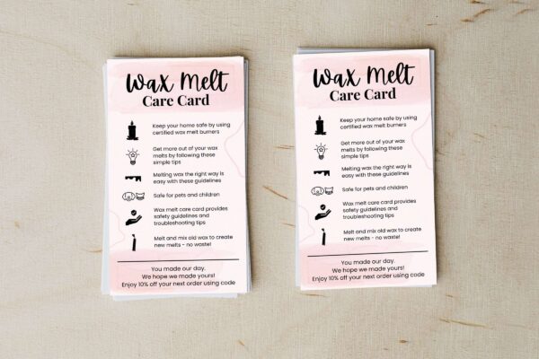 Wax Melt Care Card Canva Template Feature Images 3 Wax melt care card canva template - image 4