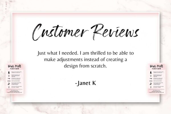 Wax Melt Care Card Canva Template Feature Images 7 Wax melt care card canva template - image 8