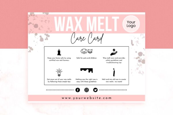Wax melt care card instructions guide - image 3