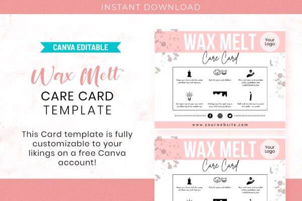Wax melt care card instructions guide - image 5
