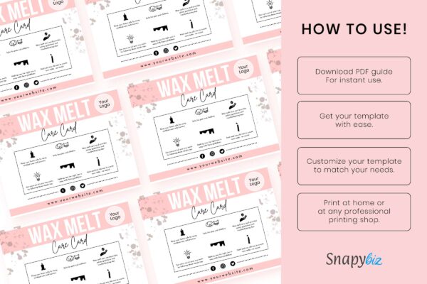 Wax melt care card instructions guide - image 9